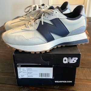 New Balance Figs 327 Grey Blue Leather - NIB